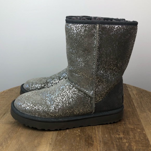UGG Shoes - UGG Classic Short II Foil Glam Gray 10